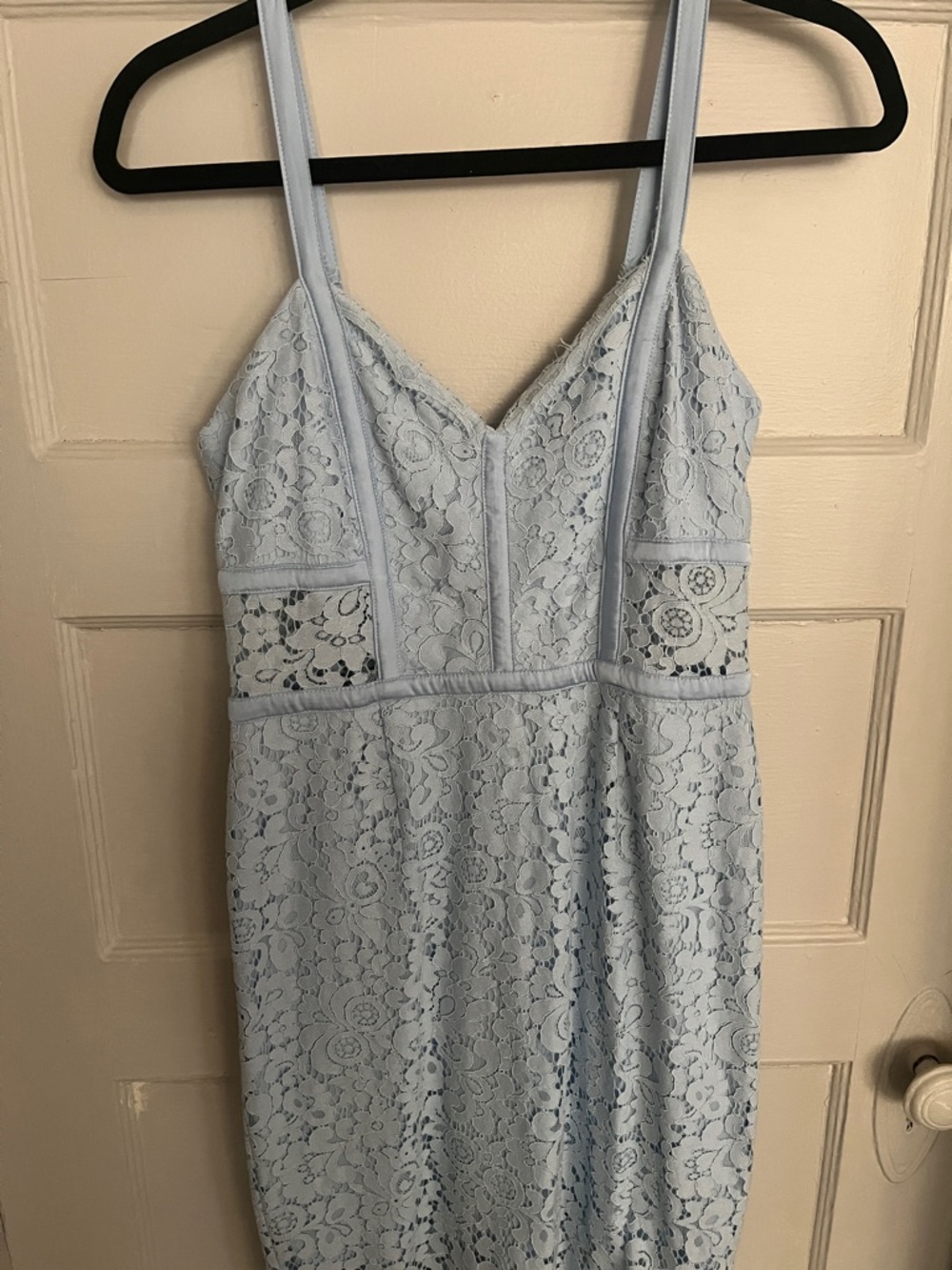 Express Light Blue Lace Slip Dress